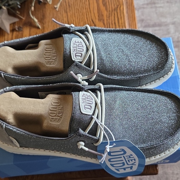 Hey Dude Wendy Metallic Sparkle - Charcoal, Size 8 - Picture 4 of 5